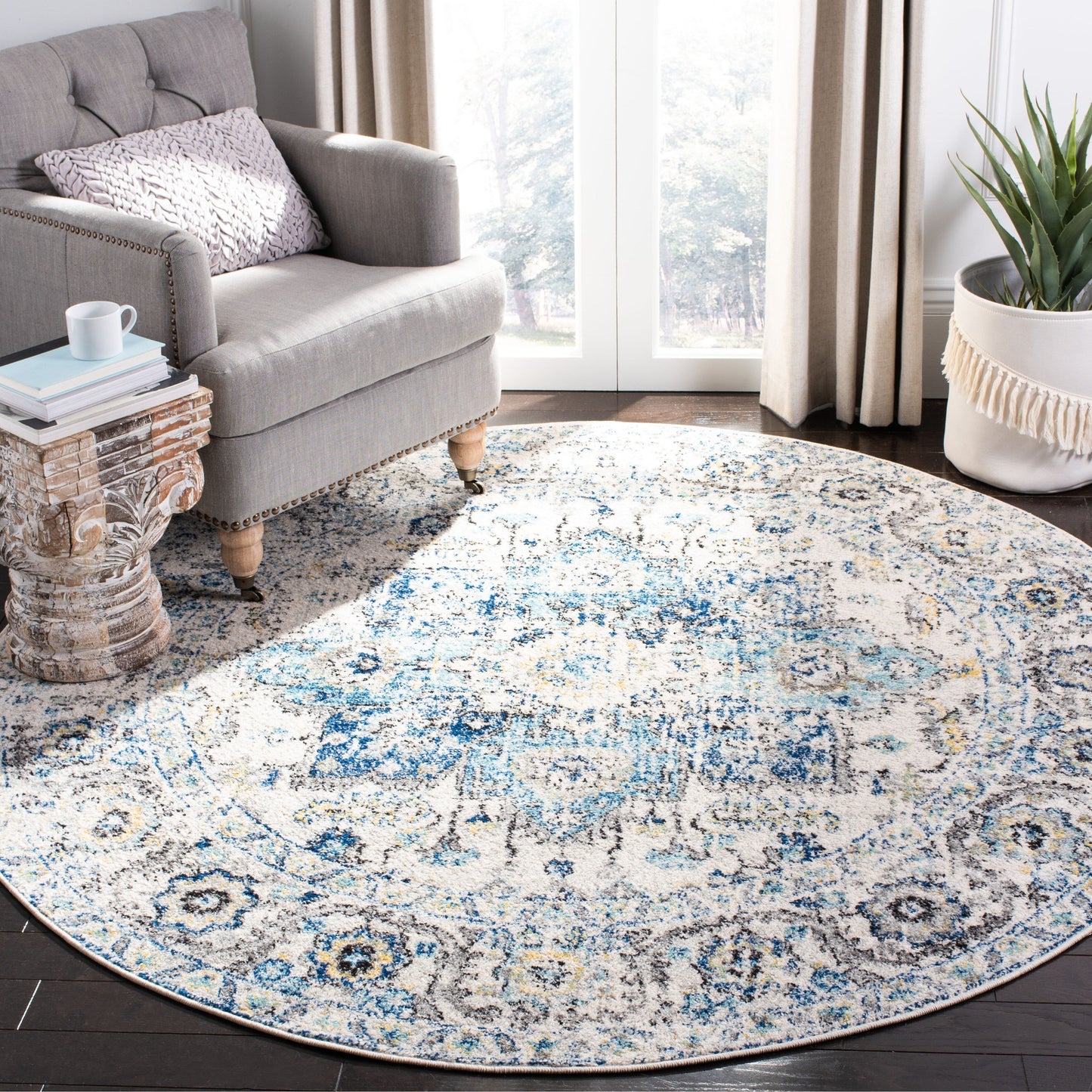 Tapis rustique vieilli SAFAVIEH Madison Delois Medallion à motif médaillon