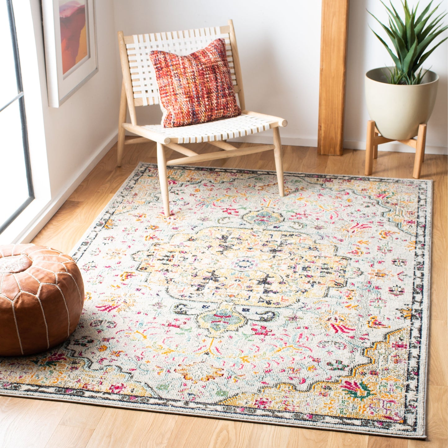 Tapis SAFAVIEH Madison Libusa Boho à médaillon vieilli