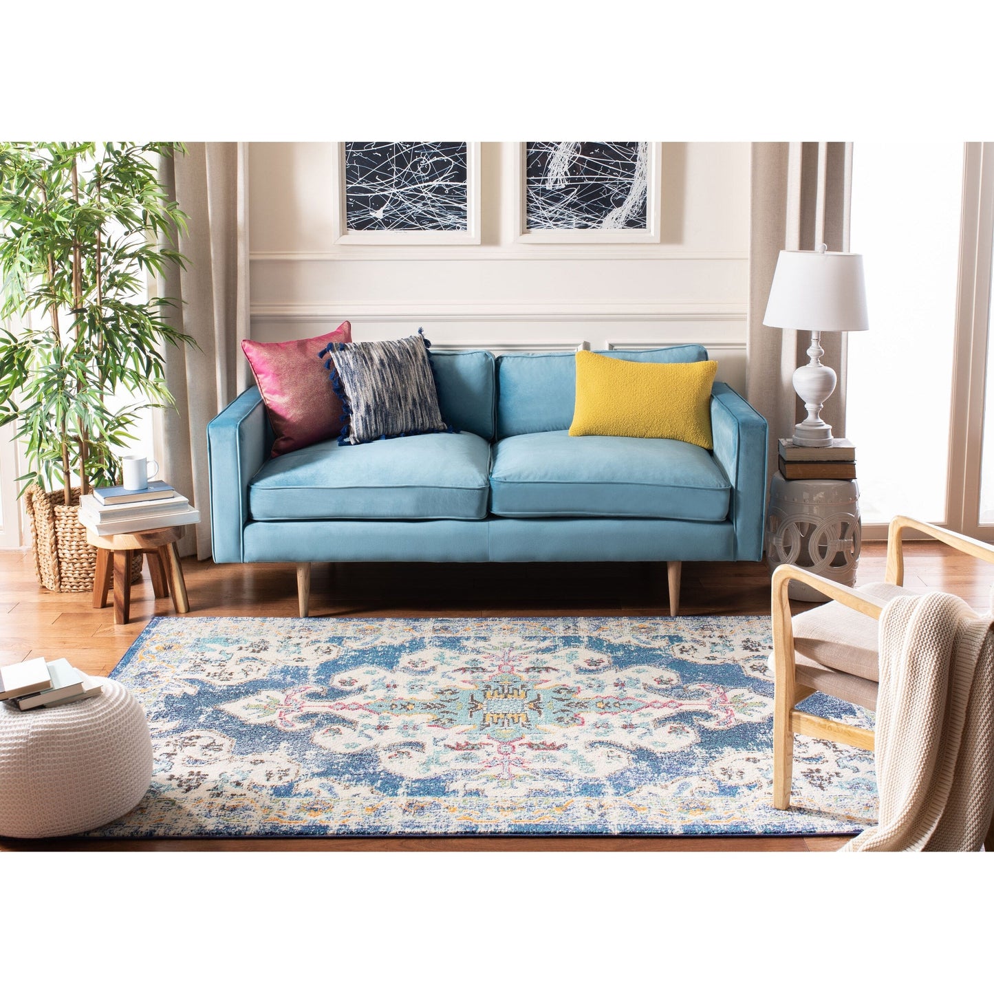 Tapis SAFAVIEH Madison Marilou Boho à médaillon vieilli