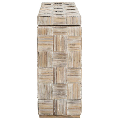 Console en rotin Mindel SAFAVIEH - 51 cm (L) x 14 cm (P) x 32 cm (H)