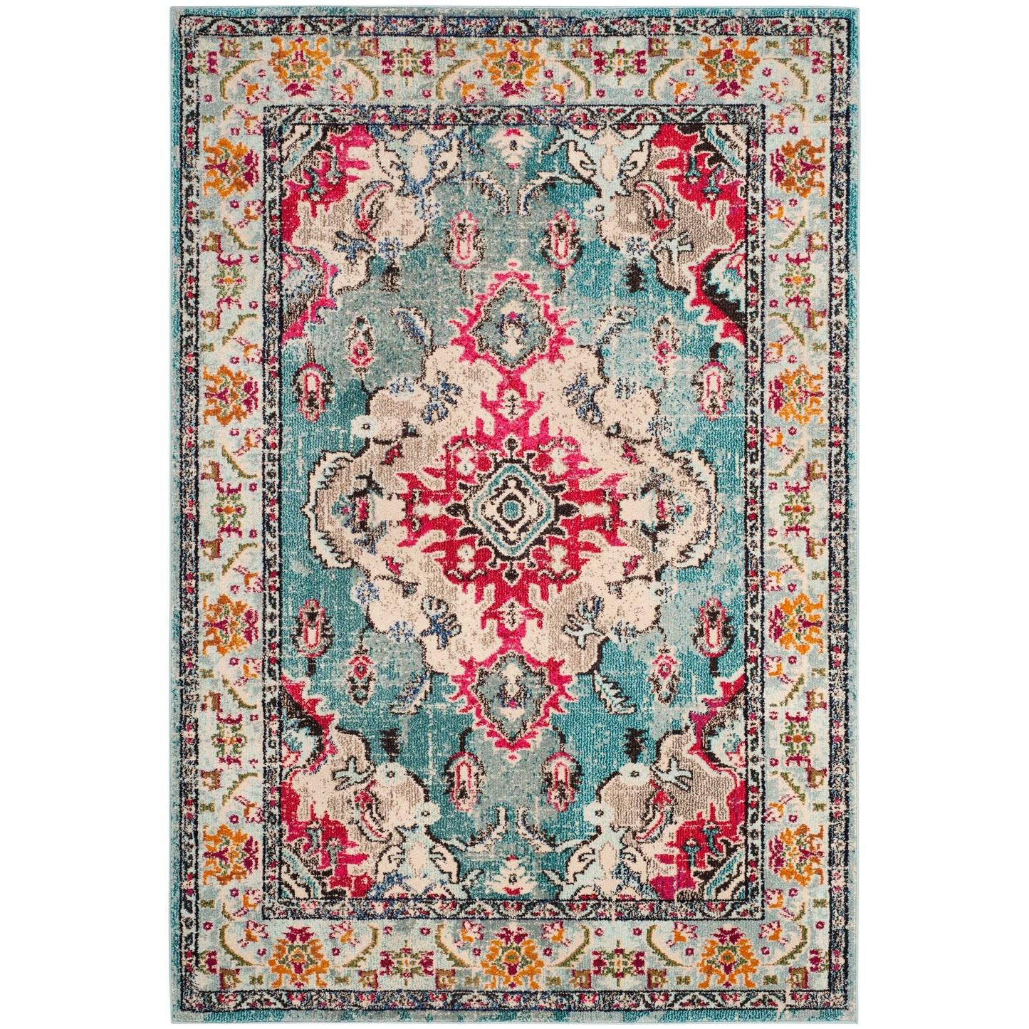 Tapis SAFAVIEH Monaco Océane Boho à médaillon vieilli