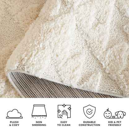 Tapis SAFAVIEH marocain à franges et poils longs Delores, épaisseur 5 cm