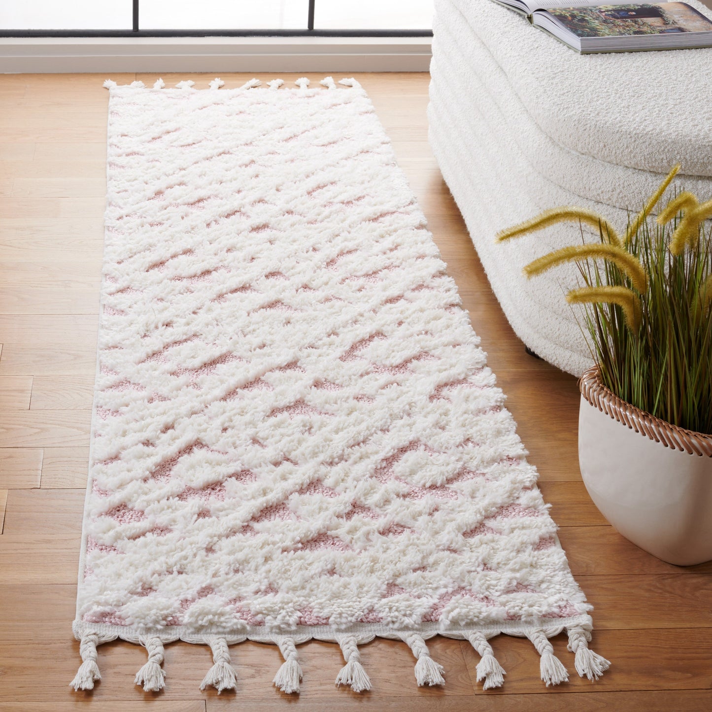 Tapis SAFAVIEH marocain à franges et poils longs Delores, épaisseur 5 cm