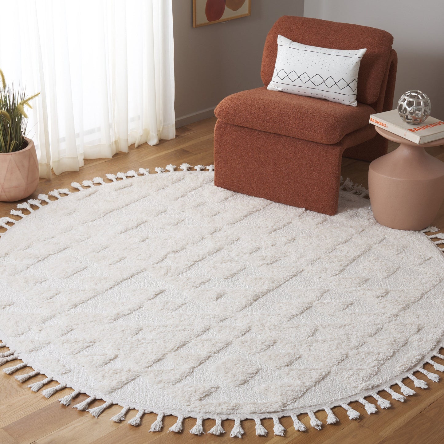 Tapis SAFAVIEH marocain à franges et poils longs Delores, épaisseur 5 cm