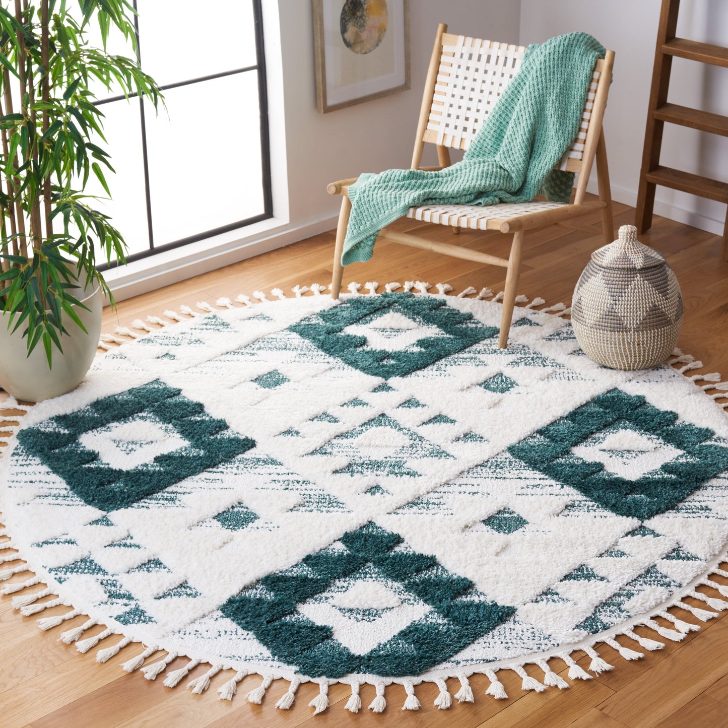 Tapis SAFAVIEH marocain à franges et poils longs Delores, épaisseur 5 cm