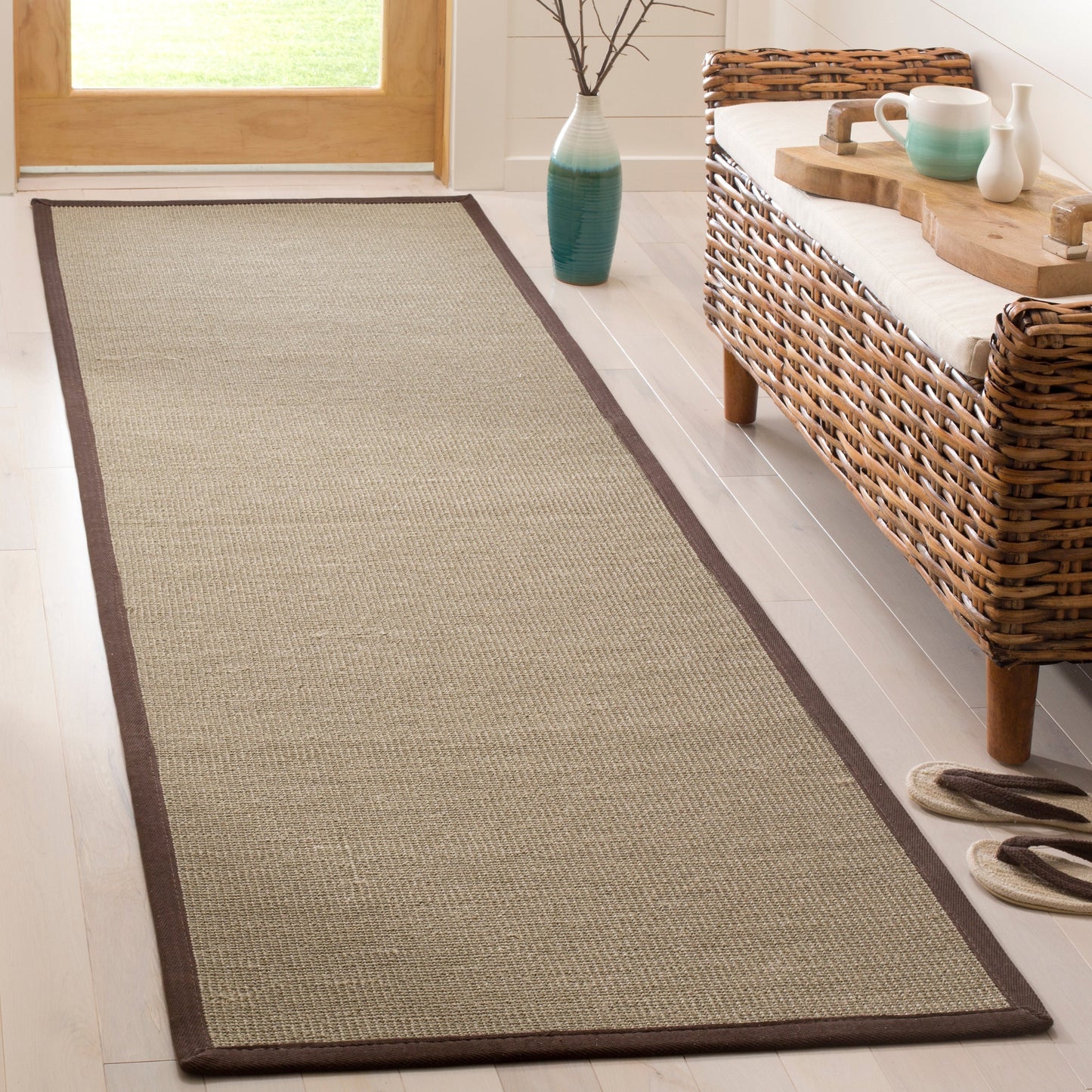 Tapis en sisal SAFAVIEH en fibres naturelles, bordure décontractée Alleen