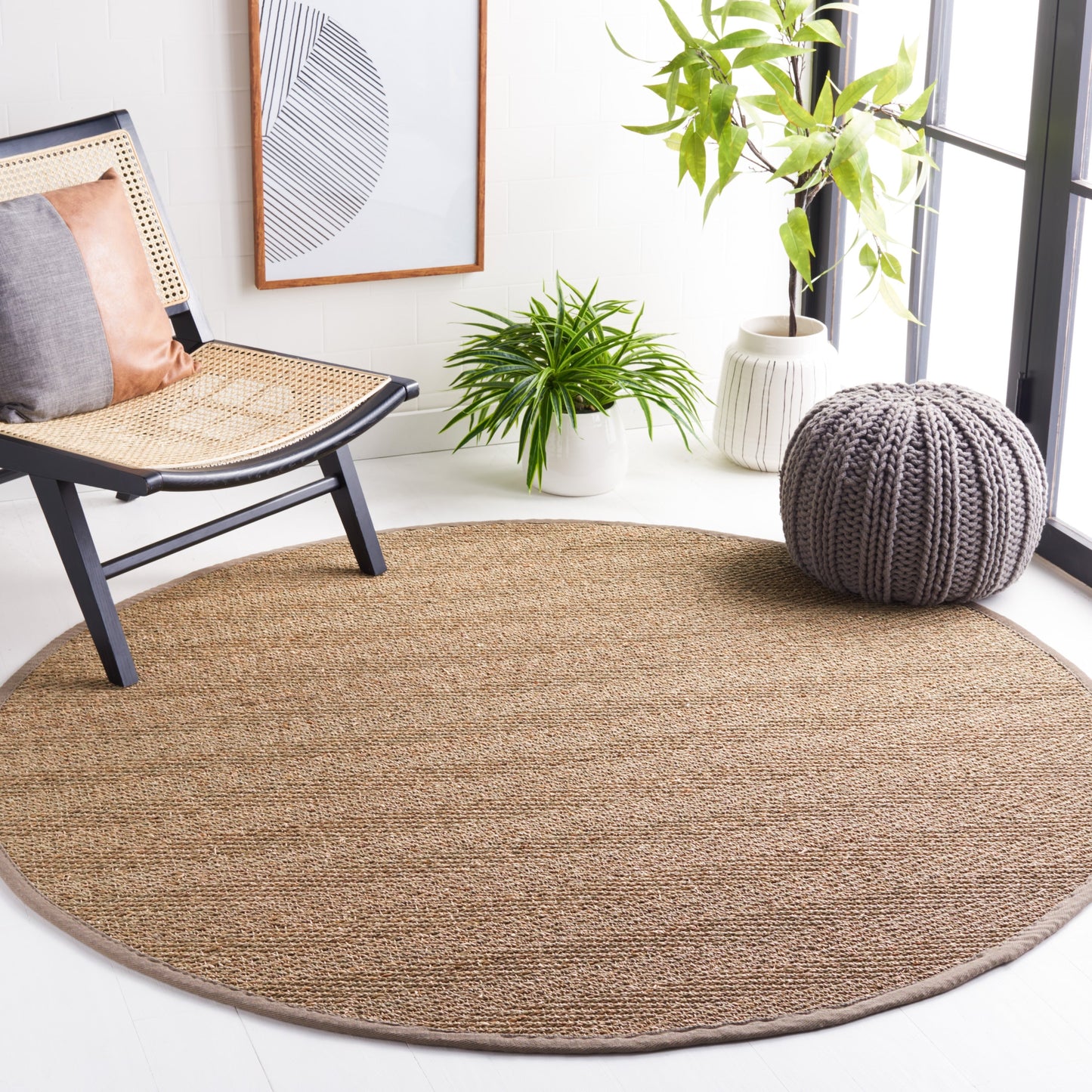 Tapis Trilby en fibres naturelles SAFAVIEH à chevrons en jonc de mer