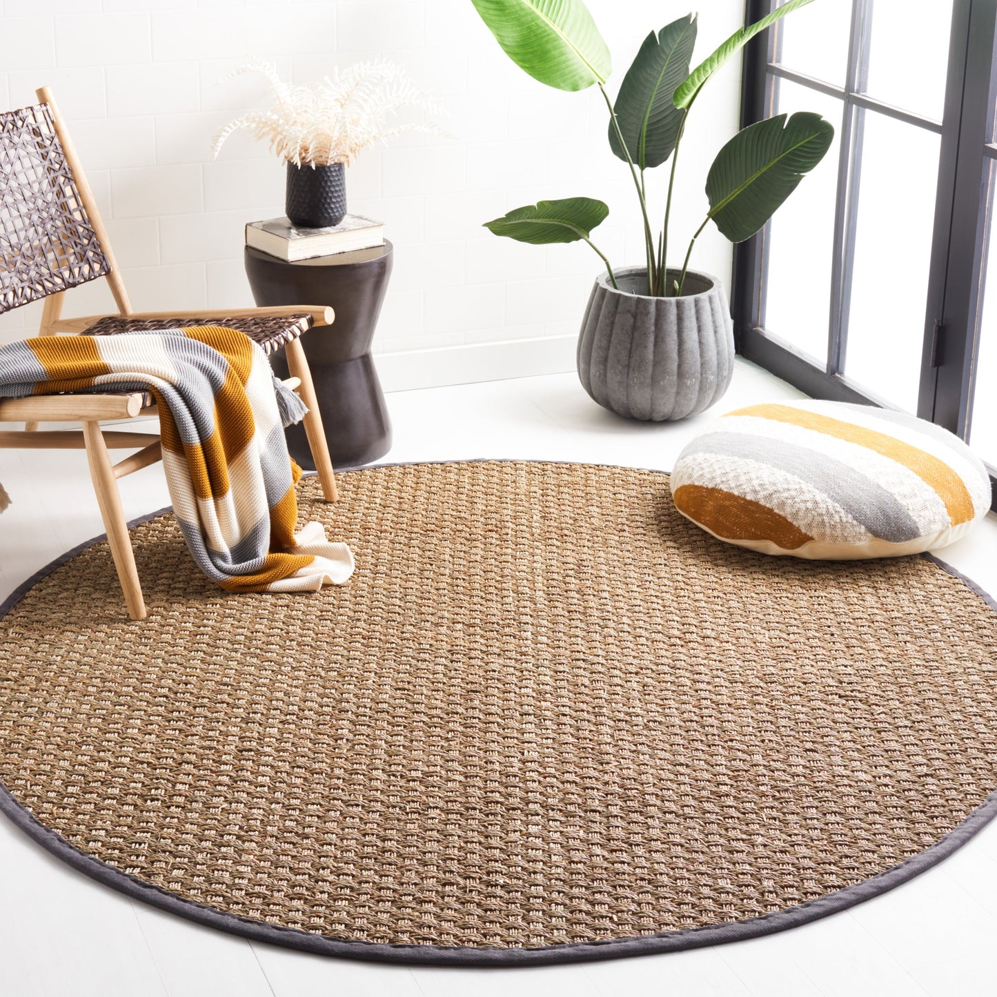 Tapis SAFAVIEH en fibres naturelles Zymryd à motif vannerie en jonc de mer
