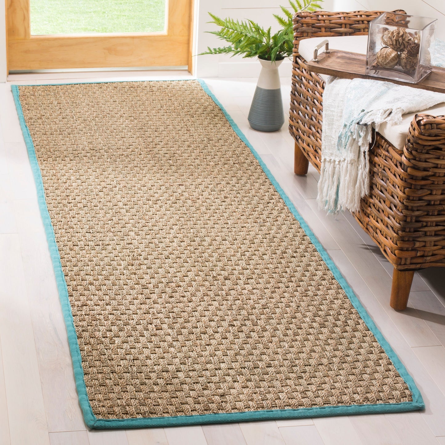 Tapis SAFAVIEH en fibres naturelles Zymryd à motif vannerie en jonc de mer