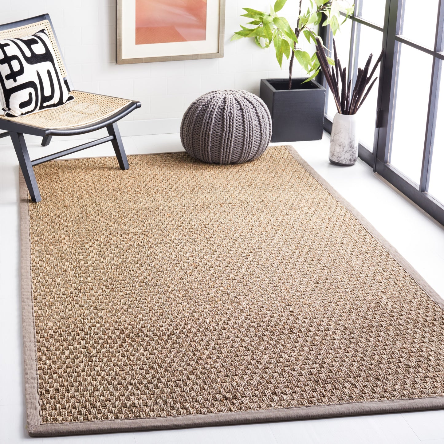 Tapis SAFAVIEH en fibres naturelles Zymryd à motif vannerie en jonc de mer