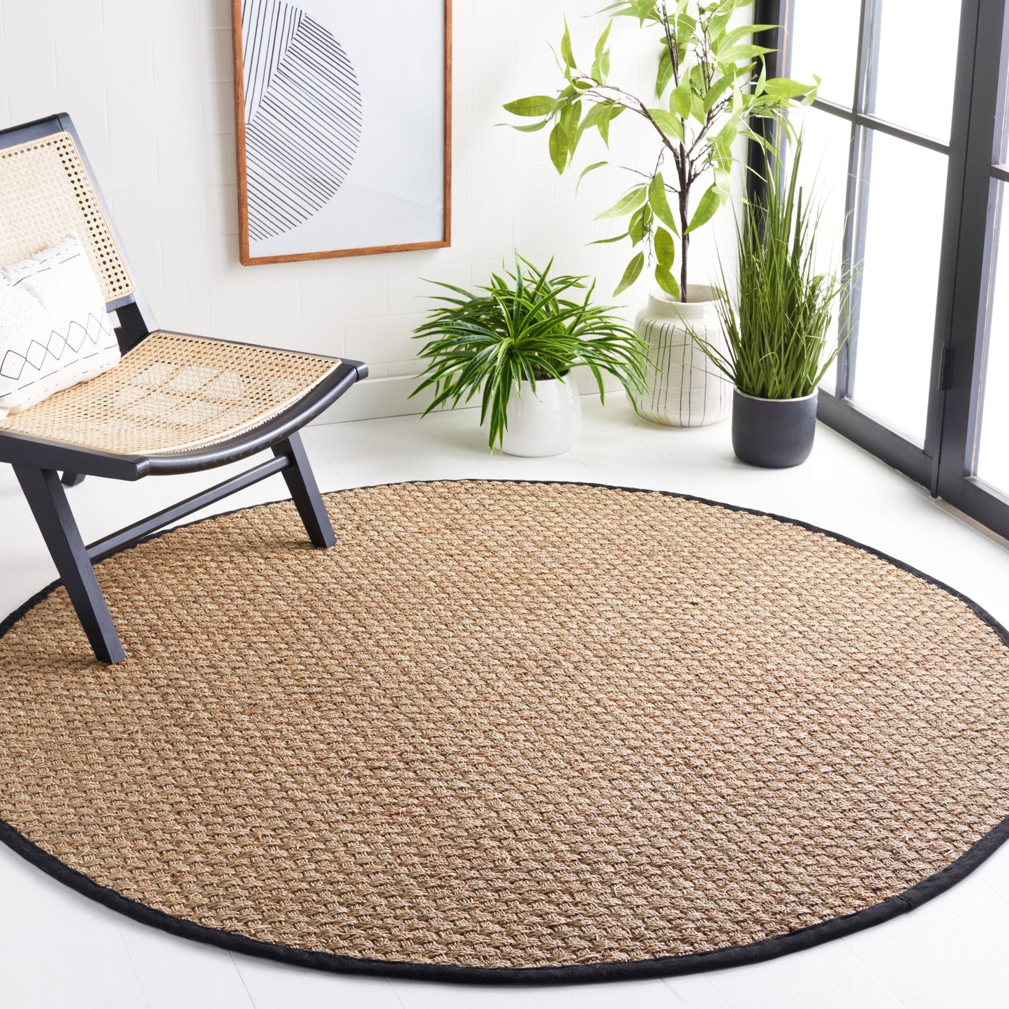 Tapis SAFAVIEH en fibres naturelles Zymryd à motif vannerie en jonc de mer