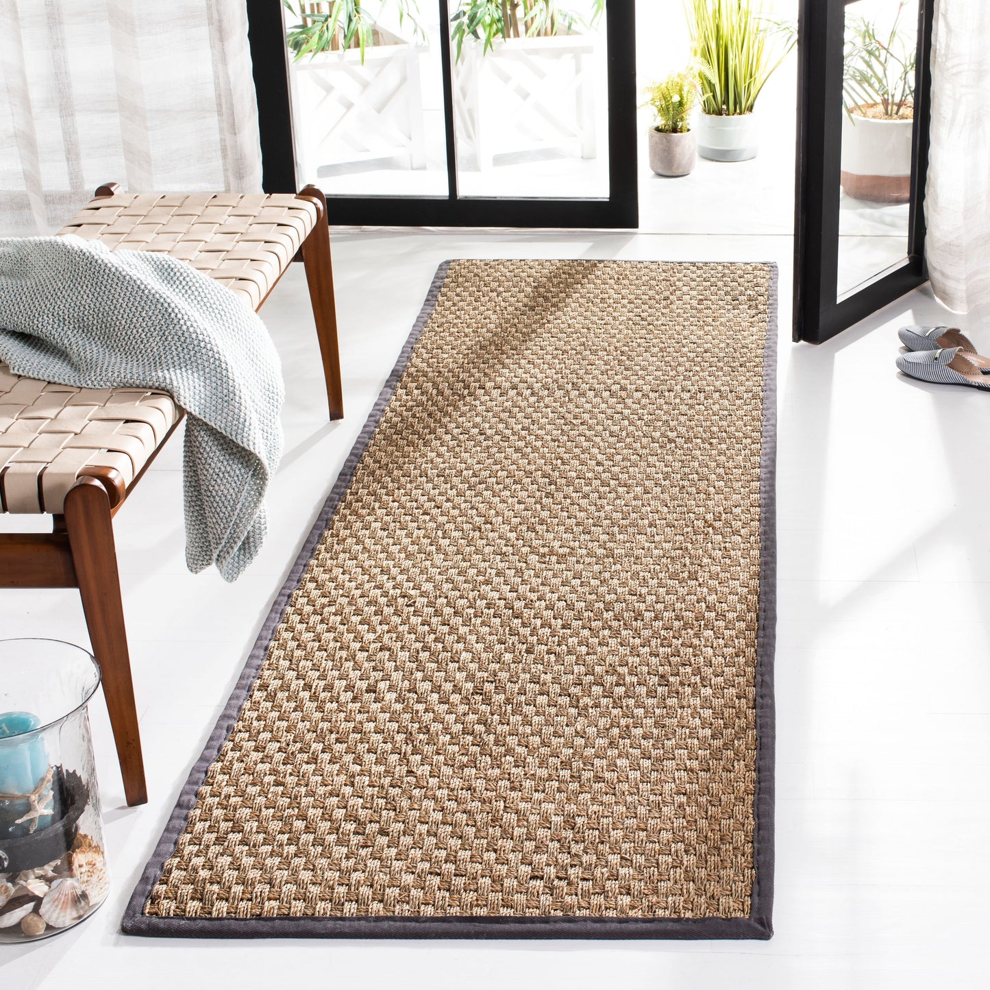 Tapis SAFAVIEH en fibres naturelles Zymryd à motif vannerie en jonc de mer