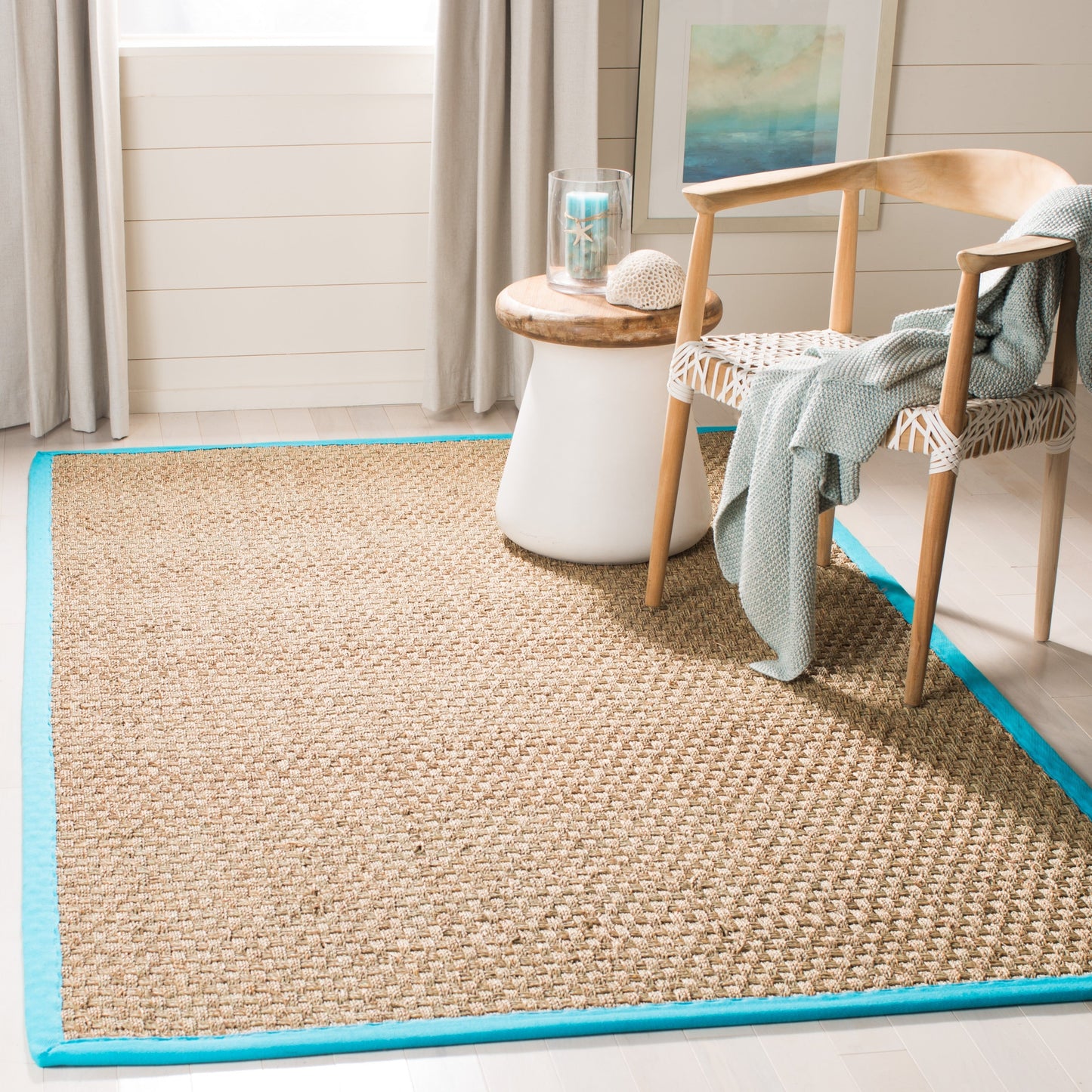 Tapis SAFAVIEH en fibres naturelles Zymryd à motif vannerie en jonc de mer