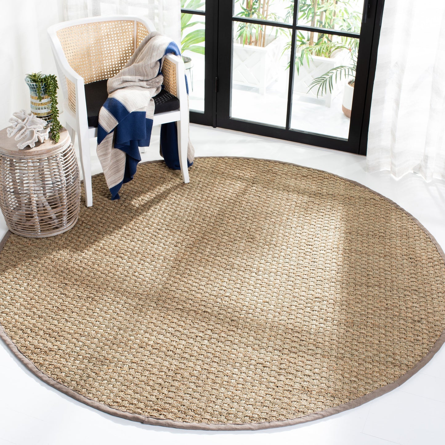 Tapis SAFAVIEH en fibres naturelles Zymryd à motif vannerie en jonc de mer