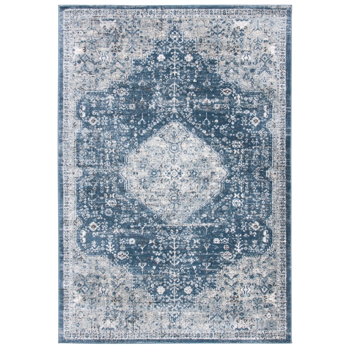 Tapis oriental traditionnel SAFAVIEH Oregon Hildegarde bleu marine/ivoire