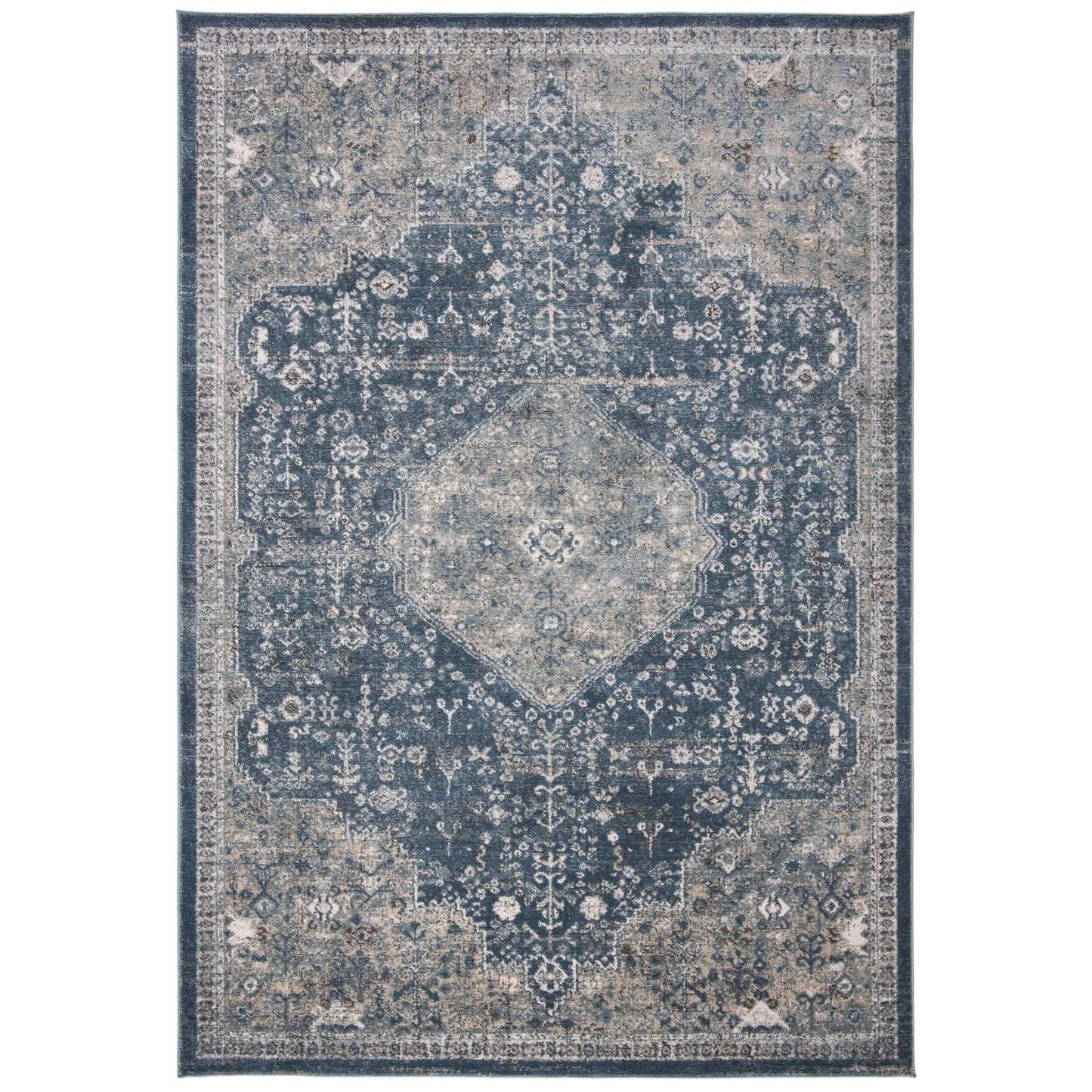 Tapis oriental traditionnel SAFAVIEH Oregon Hildegarde bleu marine/ivoire