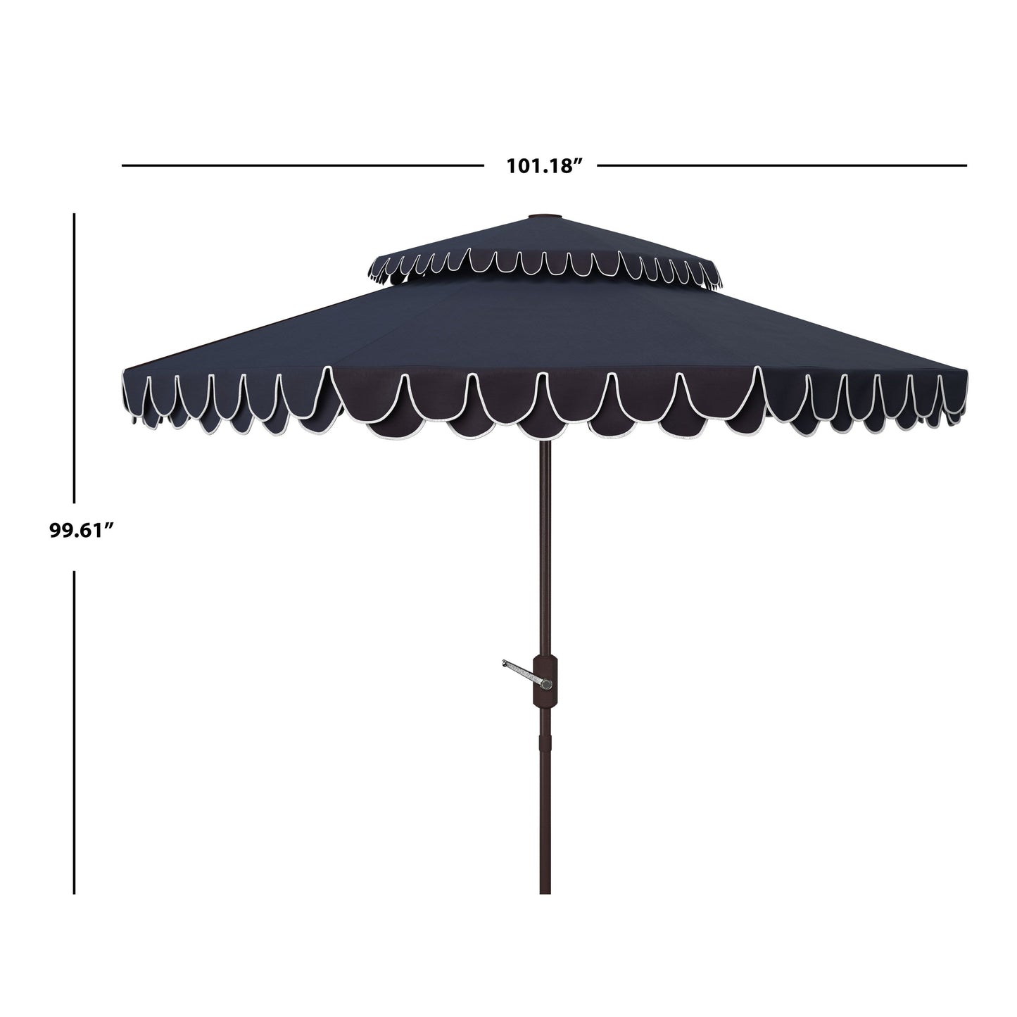 Parasol double SAFAVIEH Outdoor Kjerstin Valance de 2,74 m (9 pi)