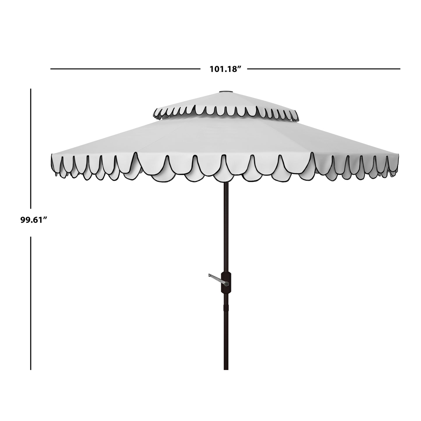 Parasol double SAFAVIEH Outdoor Kjerstin Valance de 2,74 m (9 pi)