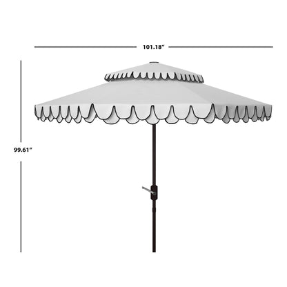 Parasol double SAFAVIEH Outdoor Kjerstin Valance de 2,74 m (9 pi)
