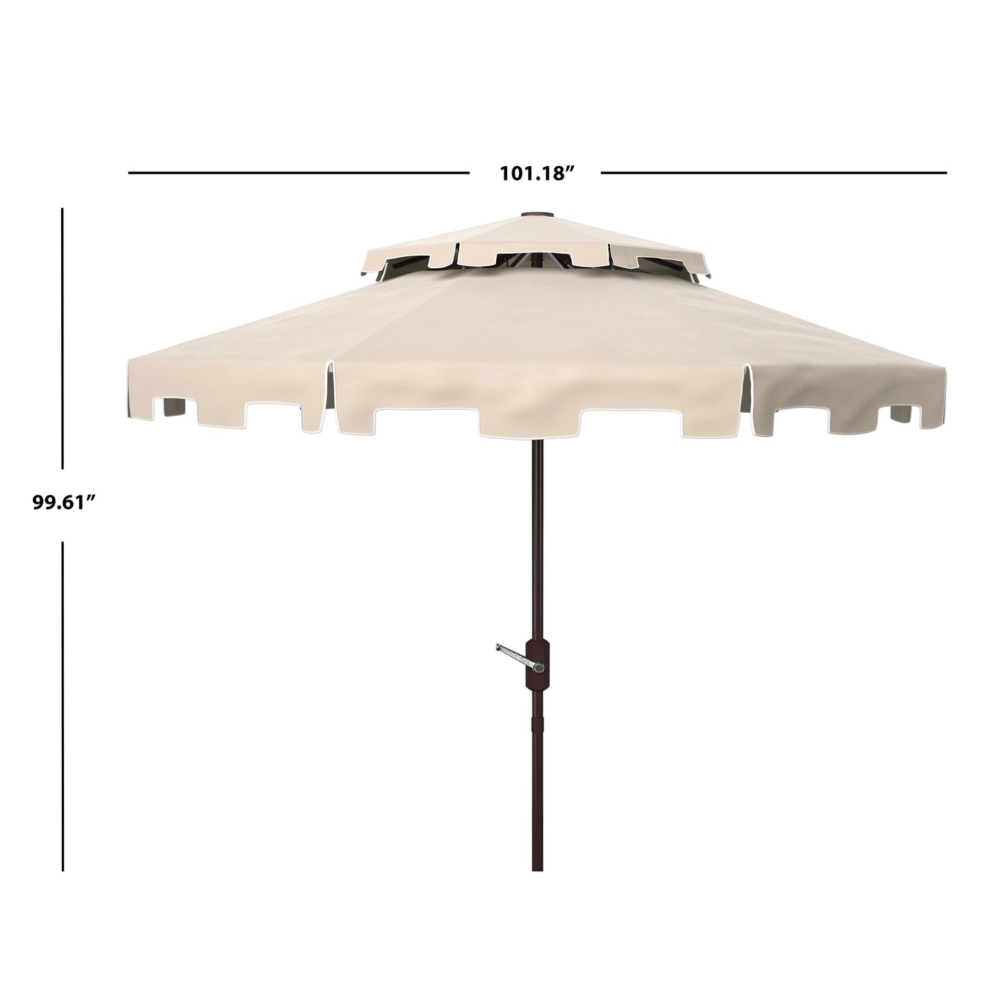 Parasol de marché double toit SAFAVIEH Outdoor Livia de 2,74 m (9 pi), base non incluse