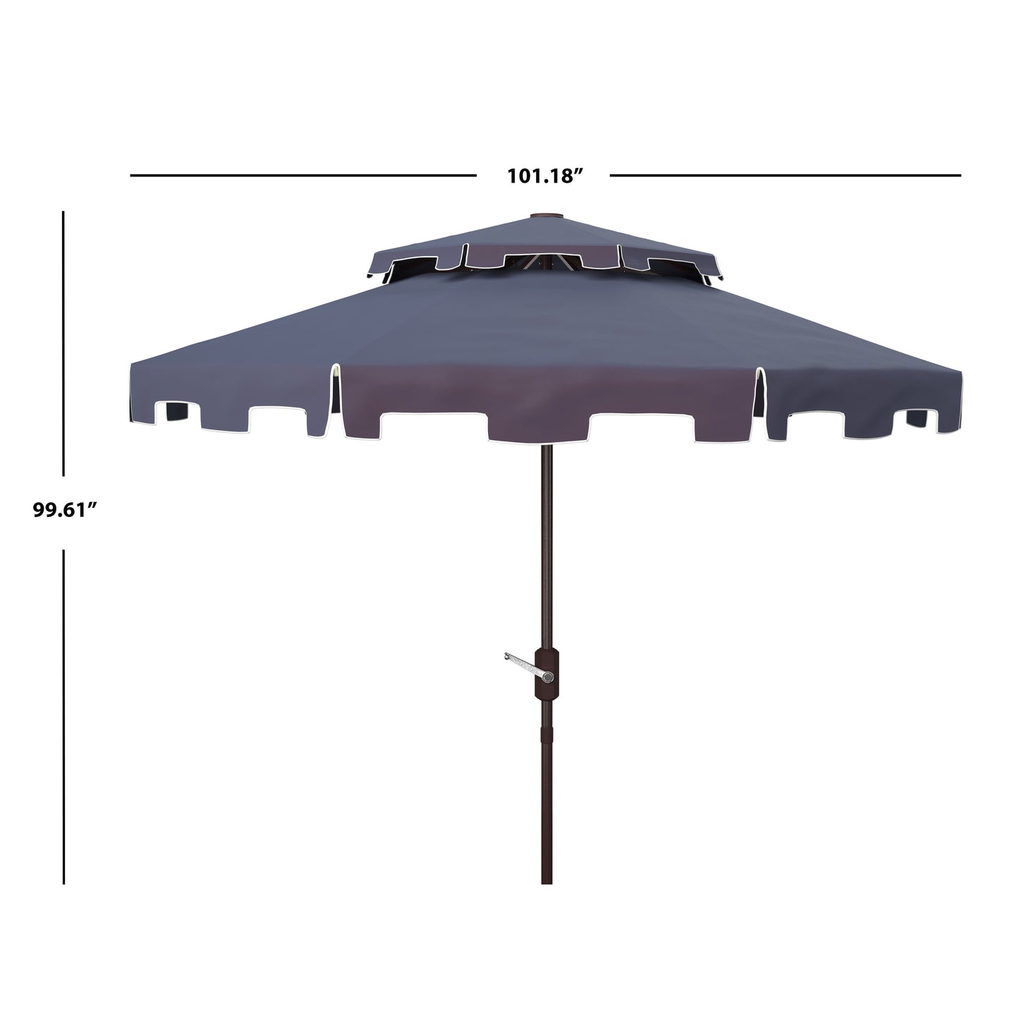 Parasol de marché double toit SAFAVIEH Outdoor Livia de 2,74 m (9 pi), base non incluse