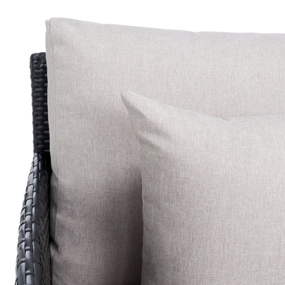 Lit de jour d'extérieur SAFAVIEH Taniyah en osier avec oreiller et coussins - 53 cm (L) x 28 cm (P) x 62 cm (H)