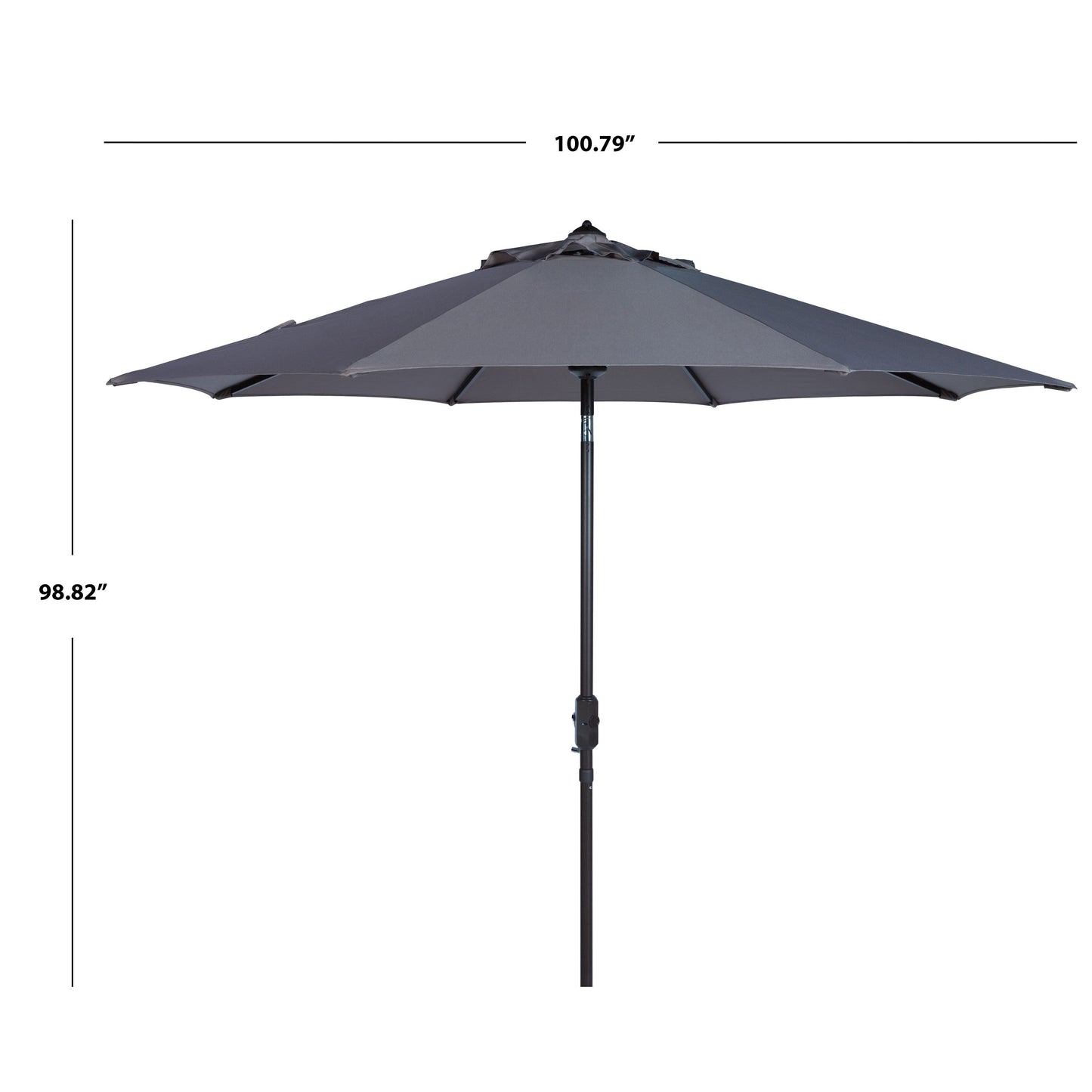 Parasol de terrasse SAFAVIEH Rieta en aluminium, inclinable et à manivelle, 2,74 m (9 pi), base non incluse