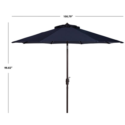 Parasol de terrasse SAFAVIEH Rieta en aluminium, inclinable et à manivelle, 2,74 m (9 pi), base non incluse