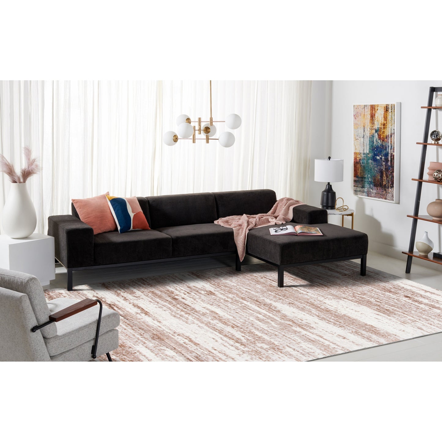 Tapis abstrait moderne SAFAVIEH Skyler Wanne