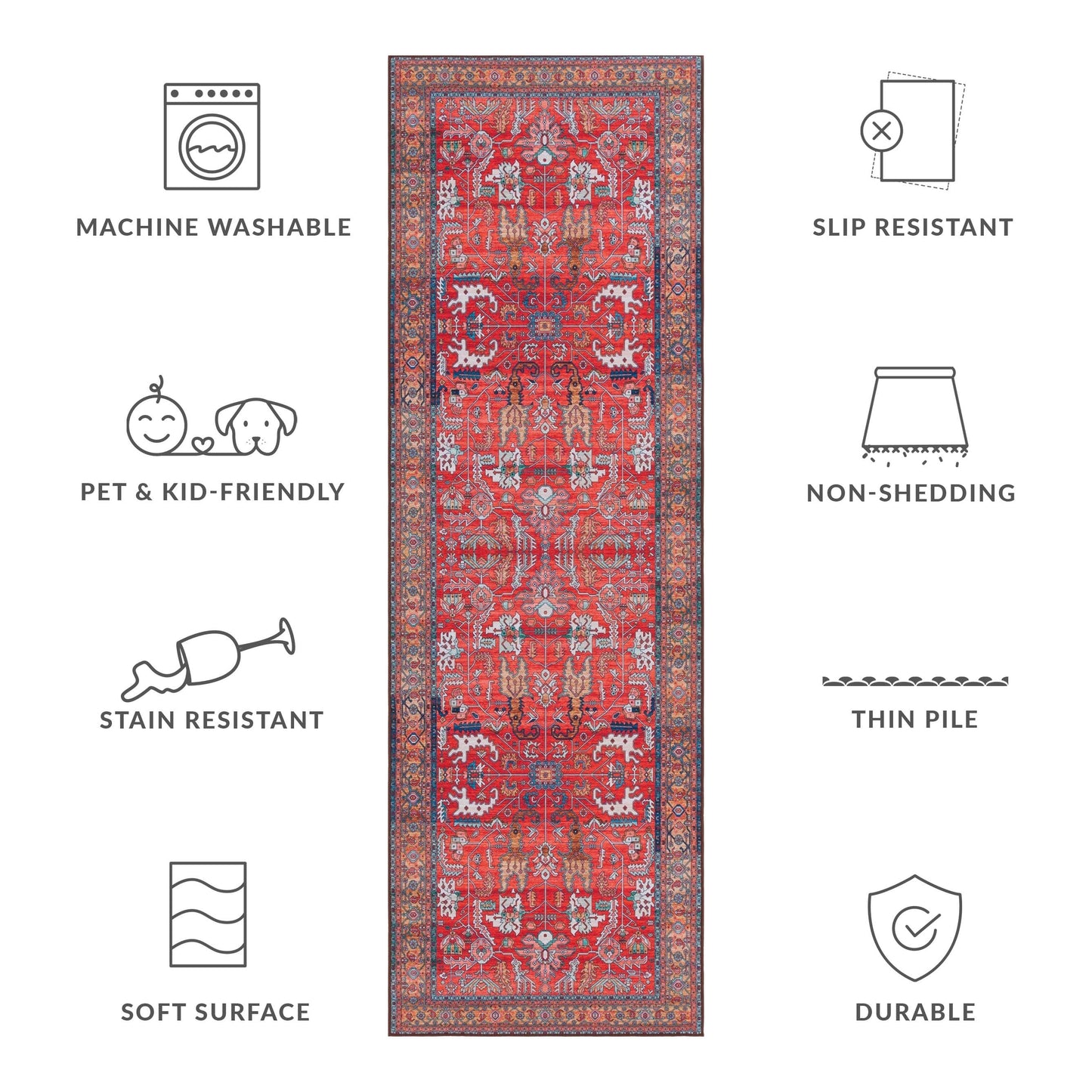 Tapis SAFAVIEH Tucson Annaig Transitionnel Lavable en Machine