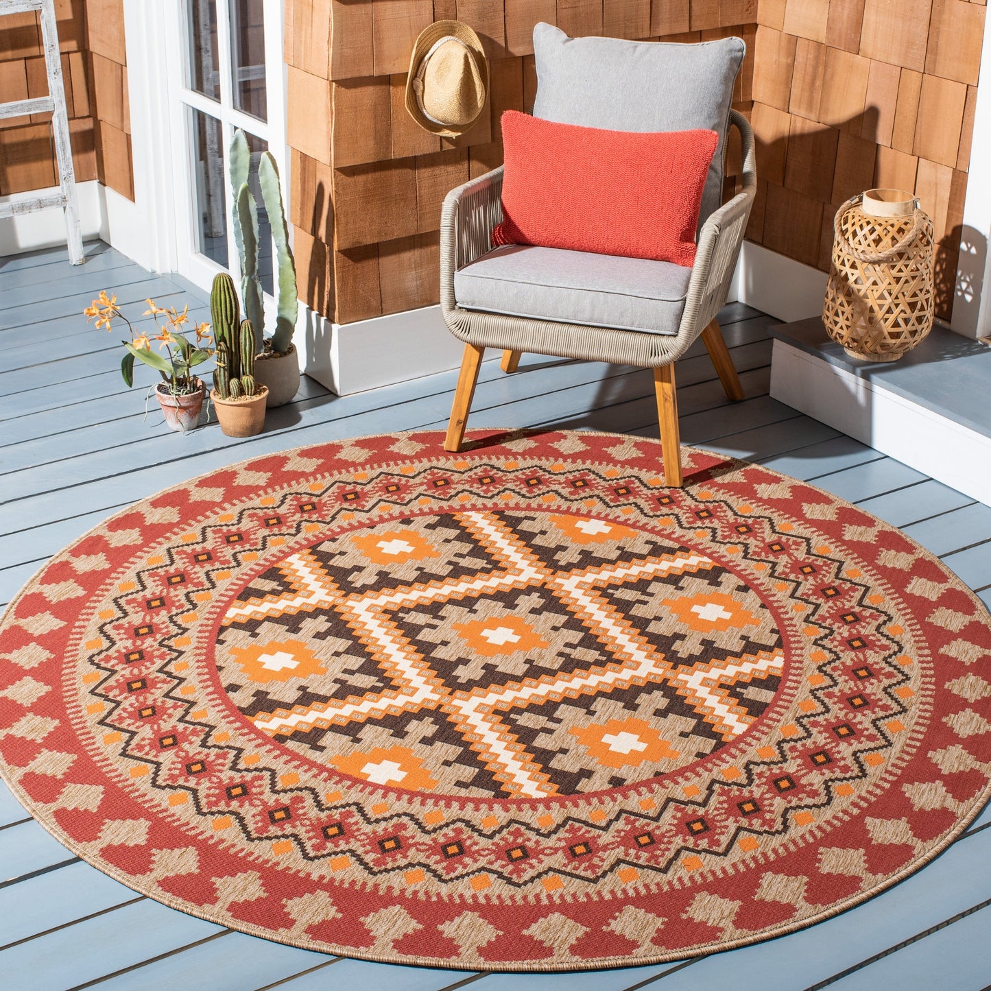 Tapis d'intérieur/extérieur imperméable SAFAVIEH Veranda Rita pour terrasse ou jardin