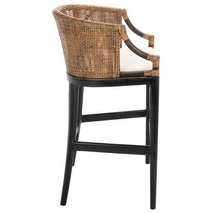 Tabouret de bar SAFAVIEH Virona en rotin 76 cm (22,3 po L x 20,5 po P x 39 po H)