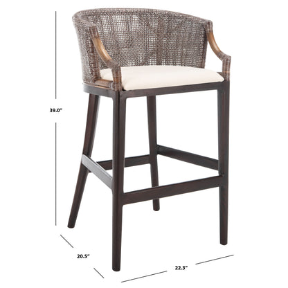 Tabouret de bar SAFAVIEH Virona en rotin 76 cm (22,3 po L x 20,5 po P x 39 po H)