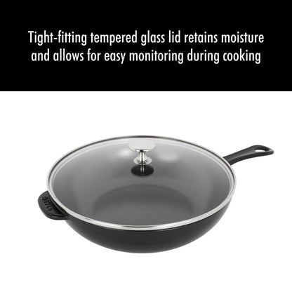 Poêle quotidienne en fonte STAUB de 2,9 litres avec couvercle en verre