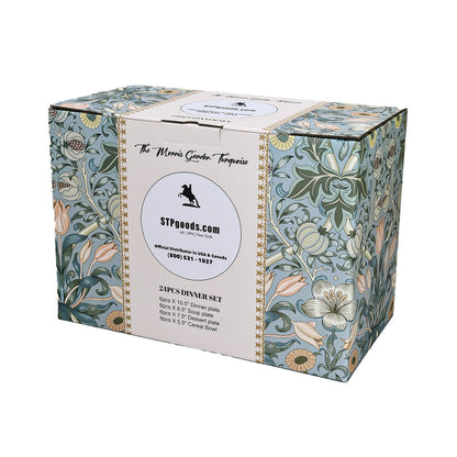 Service de table en porcelaine fine Morris Garden de STP Goods, 24 pièces, pour 6 personnes