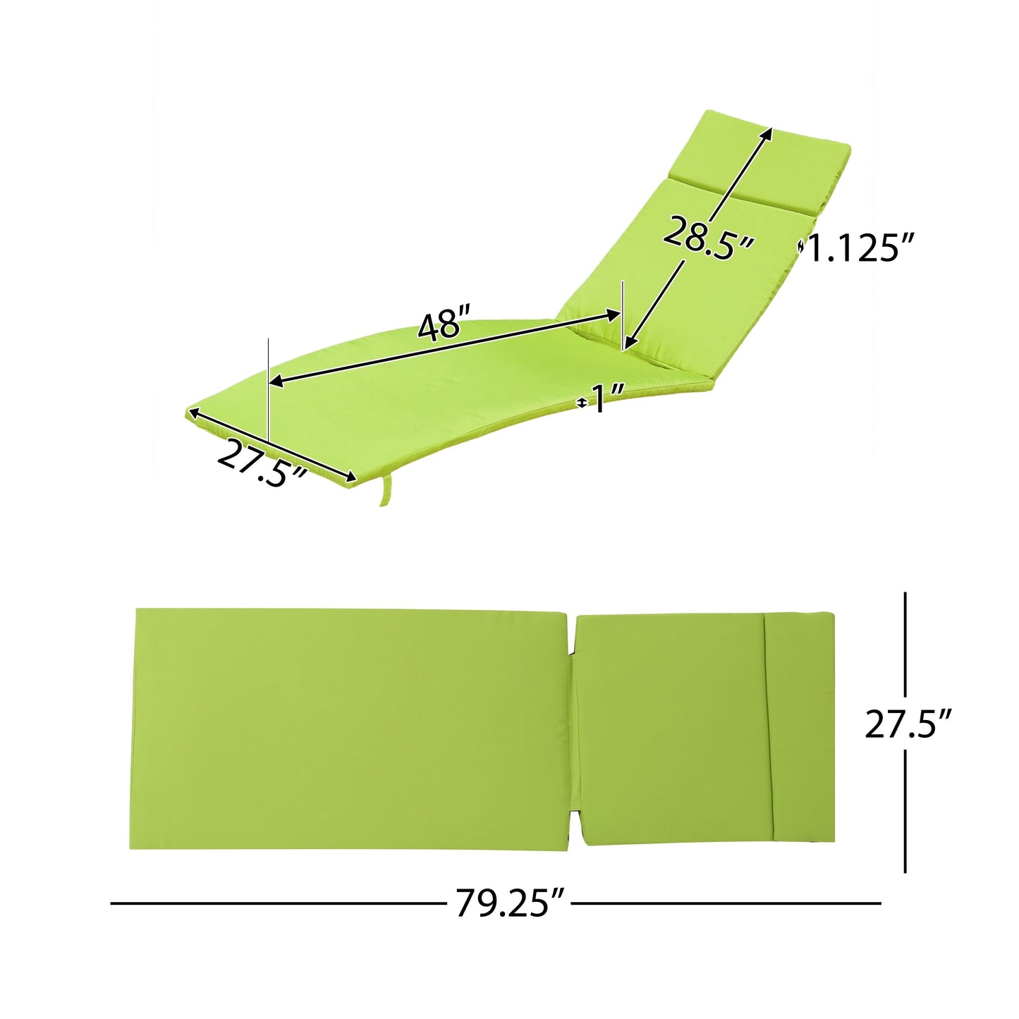 Ensemble de coussins d'extérieur Salem pour chaise longue - Coussins seulement (lot de 2) par Christopher Knight Home - 79,25 cm (L) x 27,50 cm (l) x 1,50 cm (H)