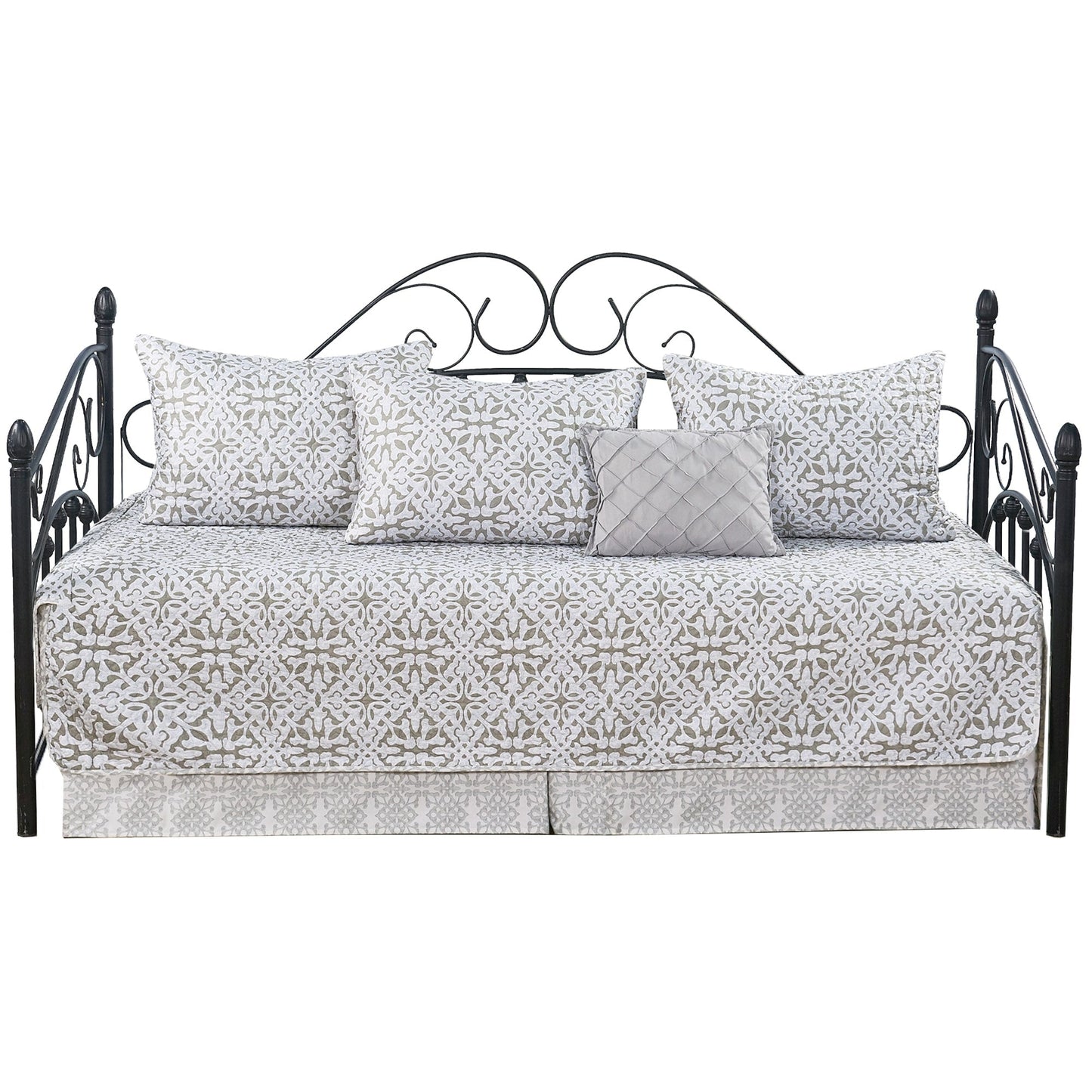 Ensemble de couvre-lit Serenta 6 pièces en mélange de coton pour lit de jour - 75 x 39