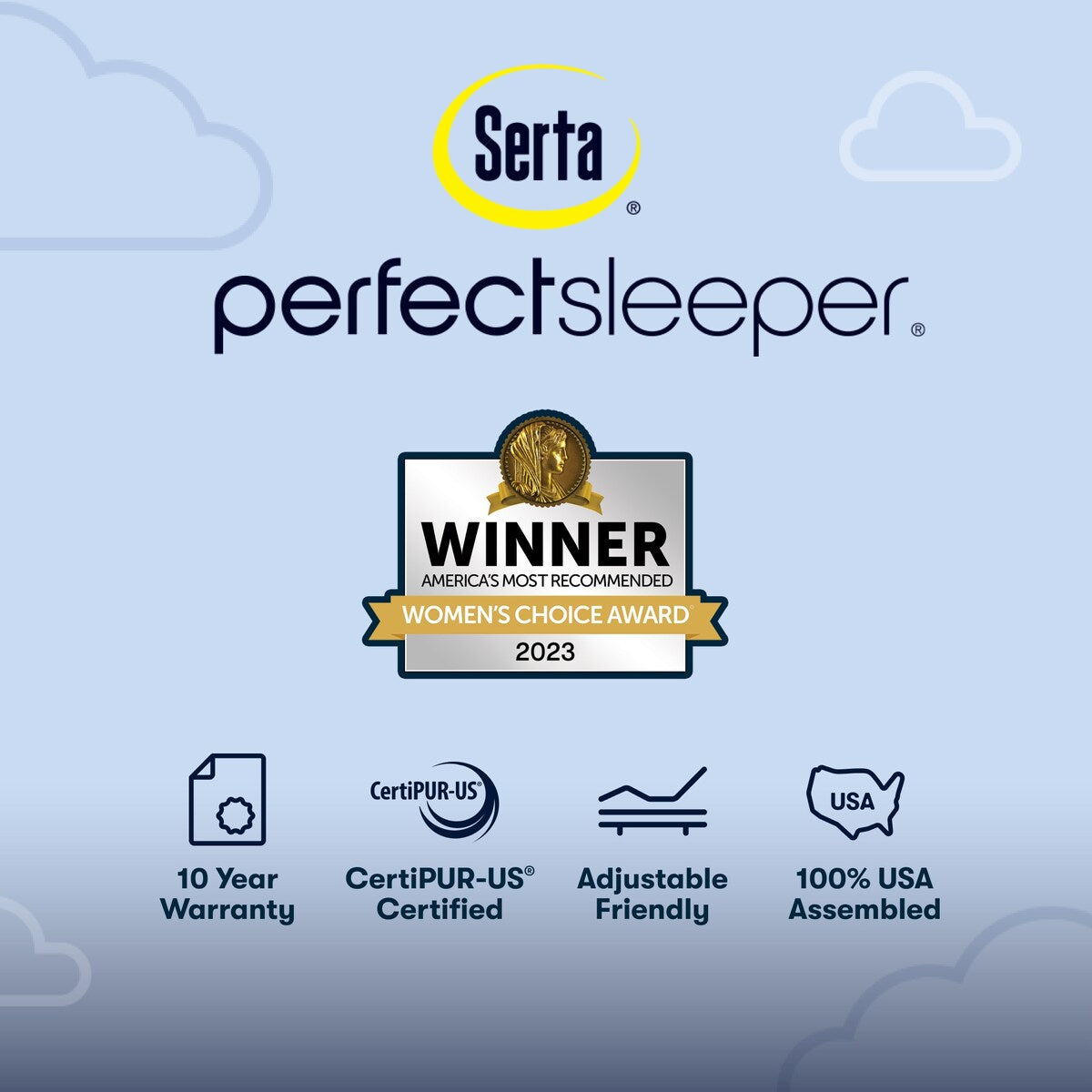 Ensemble matelas Serta Perfect Sleeper Oasis Sleep 14,5 ferme avec surmatelas intégré