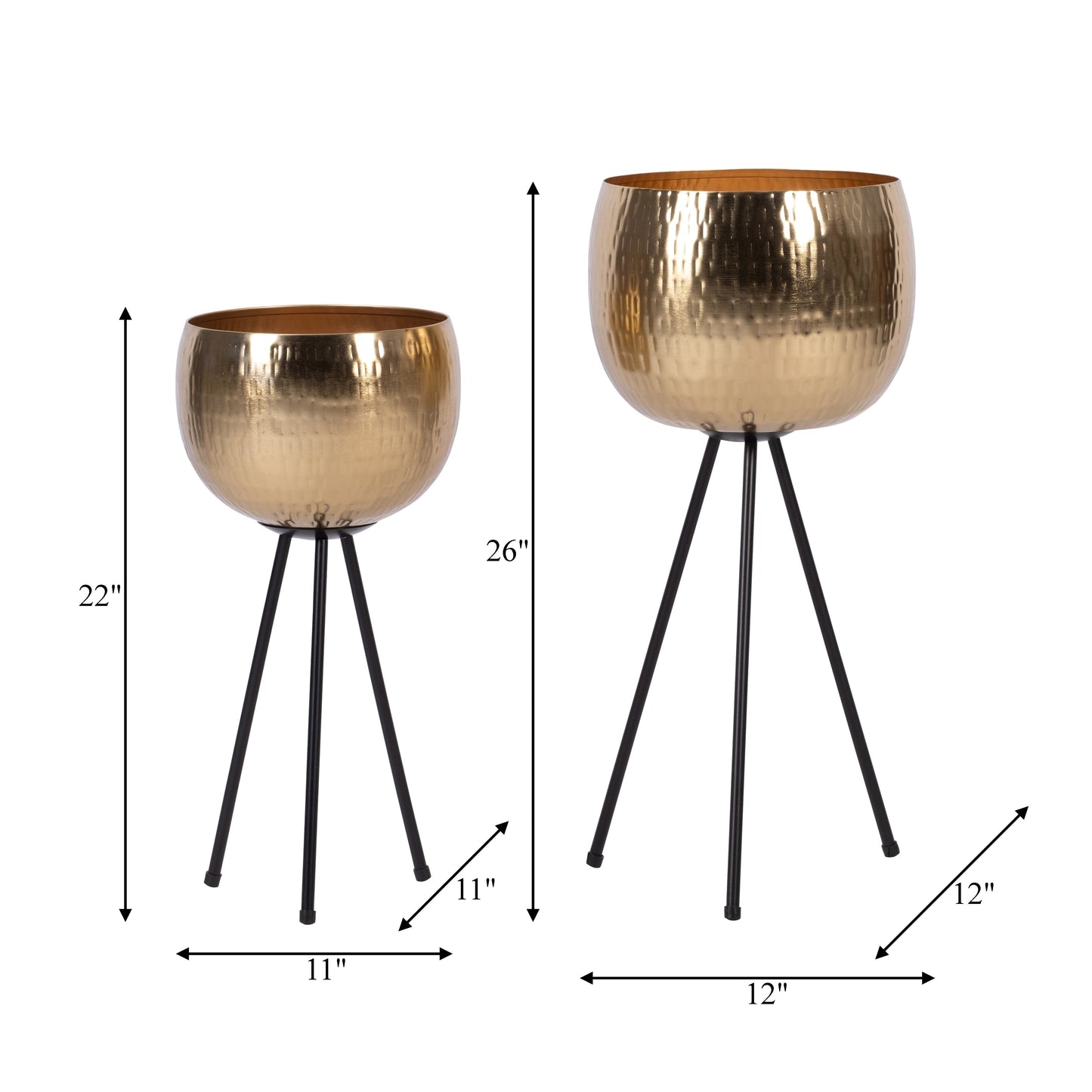 Ensemble de 2 jardinières robustes en fer forgé Sagebrook Home sur supports modernes - Transformez votre espace de vie en une oasis
