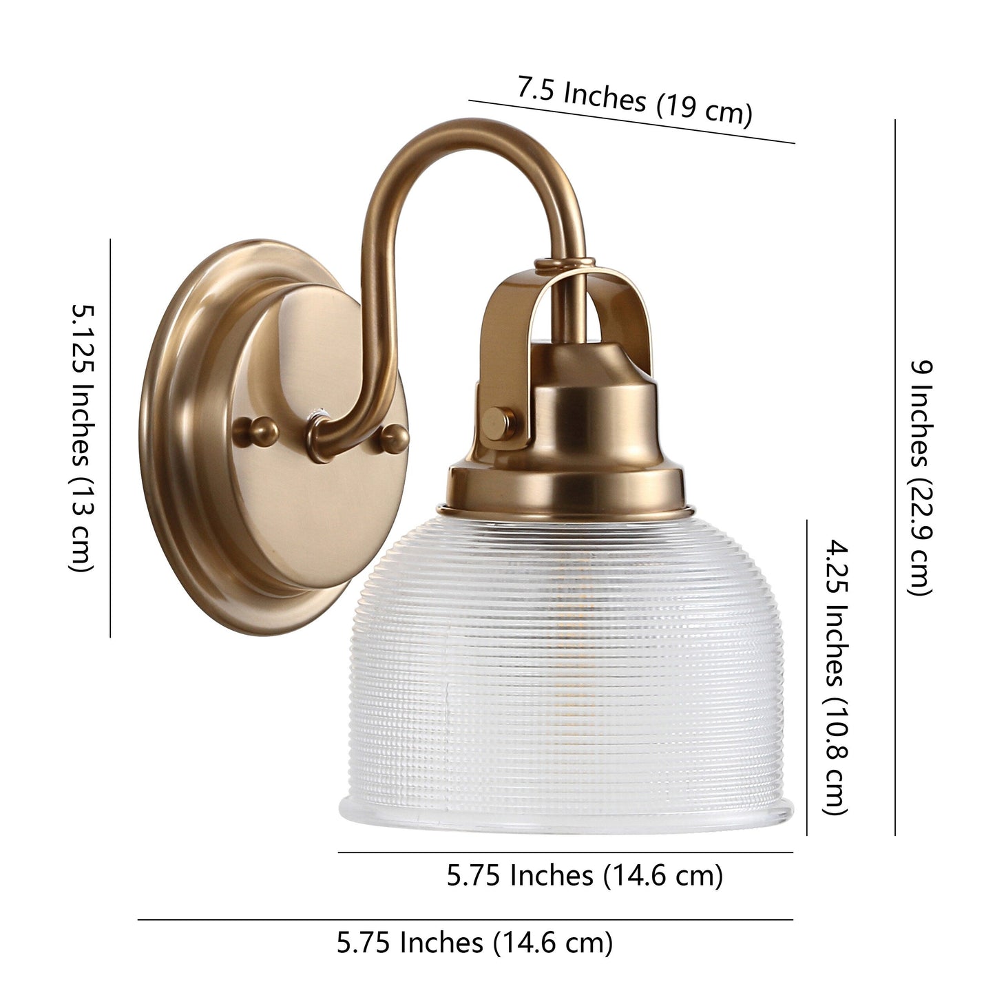 Applique murale LED Shirley en métal et verre, par JONATHAN Y
