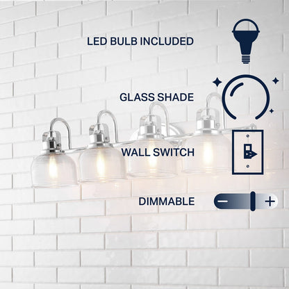 Applique murale LED Shirley en métal et verre, par JONATHAN Y