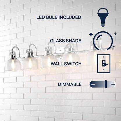 Applique murale LED Shirley en métal et verre, par JONATHAN Y