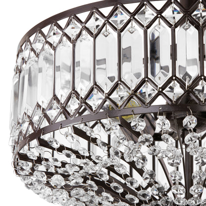 Plafonnier semi-encastré Silver Orchid Furey en verre à plusieurs niveaux bronze/or - 37,5 cm (L) x 37,5 cm (l) x 38,7 cm (H)