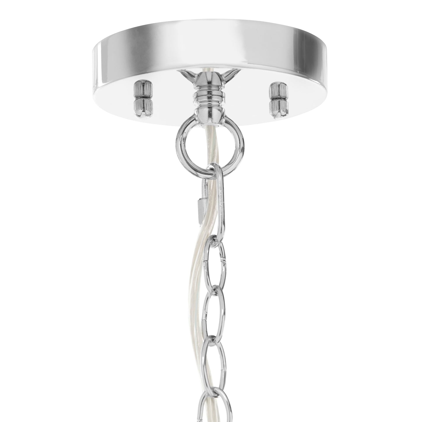 Pendentif suspendu Silver Orchid en verre Wallock et cristal facetté, à brancher ou à câblé