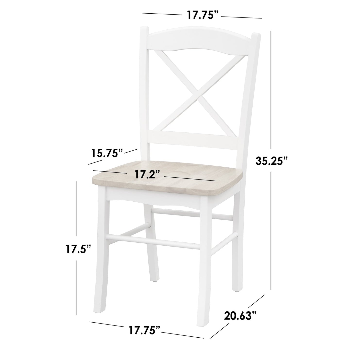 Chaises de salle à manger style cottage champêtre (lot de 2)