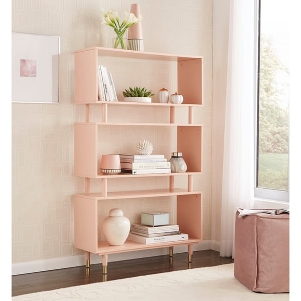 Bibliothèque à 3 niveaux Simple Living Margo, style moderne du milieu du siècle - 151 cm (H) x 91 cm (L) x 30 cm (P)