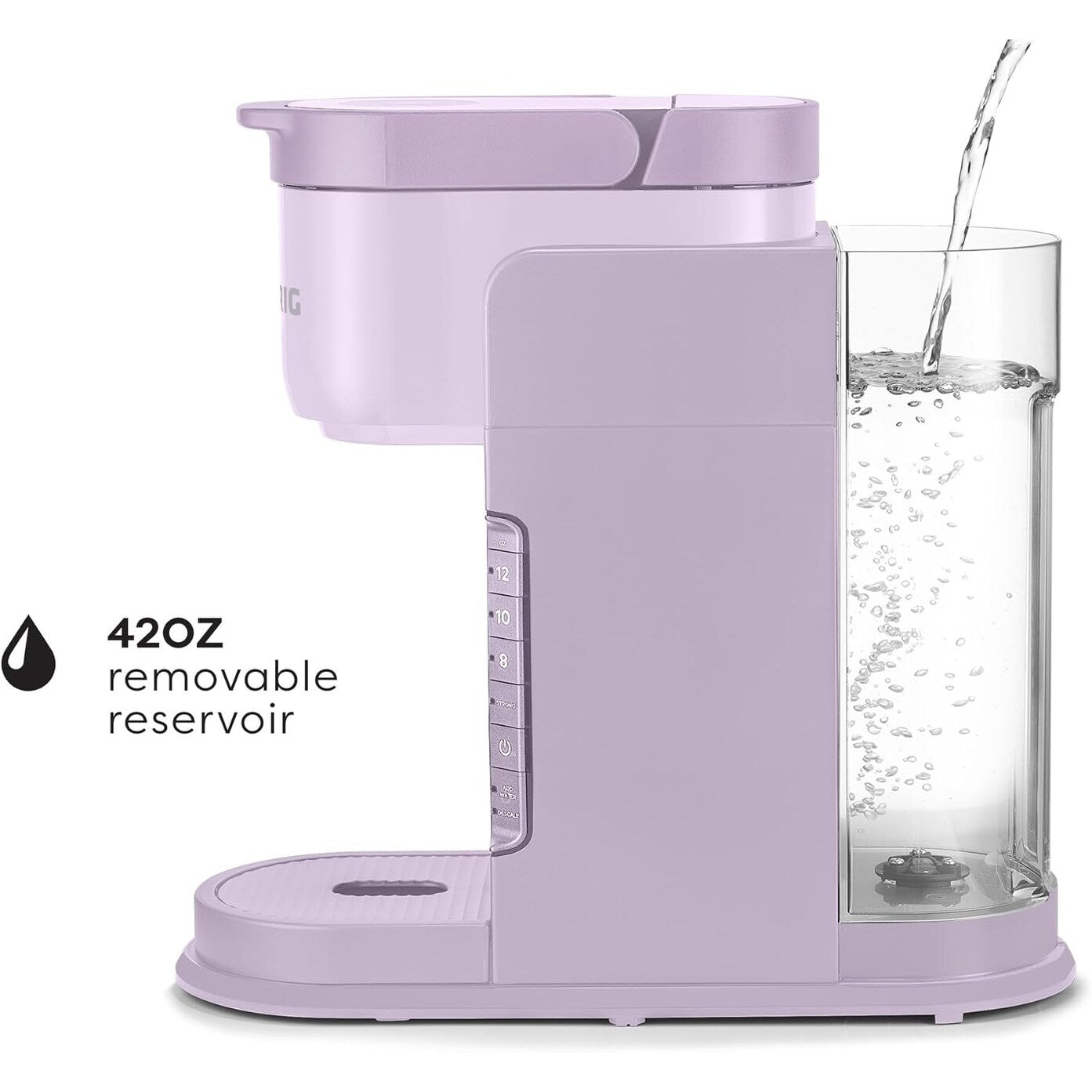 Cafetière à dosettes K-Cup individuelles, 3 tailles de tasse, café fort, réservoir de 1,25 L, lavande