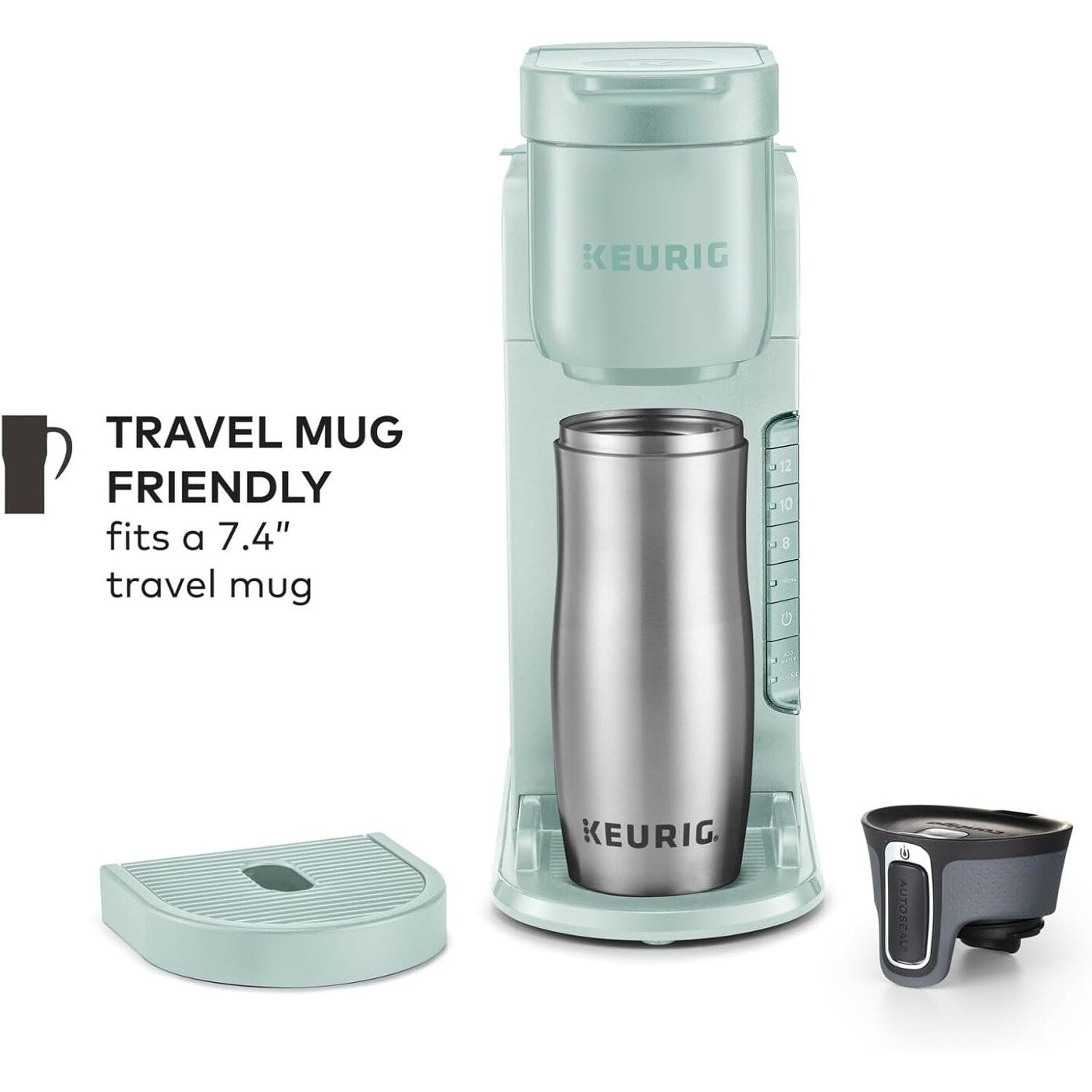 Cafetière à dosettes K-Cup individuelles, 3 tailles de tasse, café fort, réservoir de 1,25 L, menthe