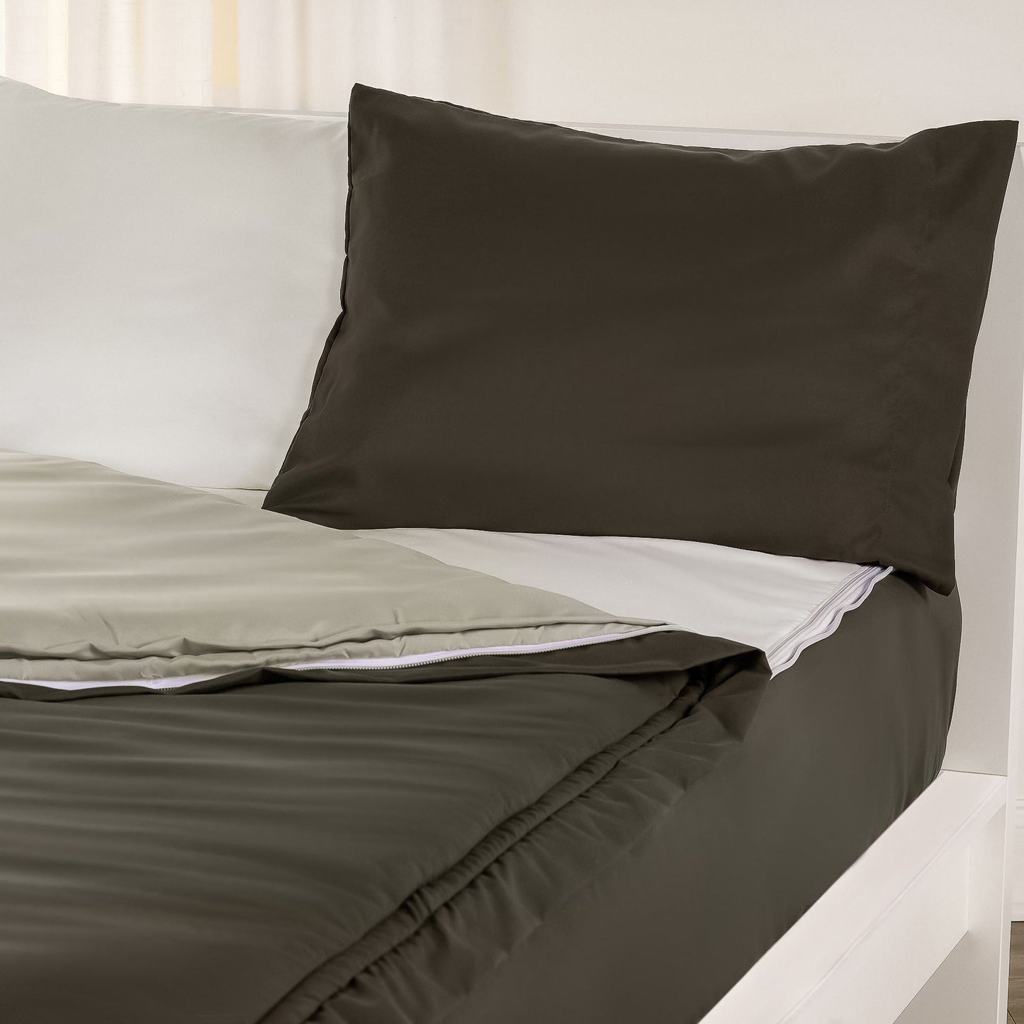 Ensemble de literie de luxe Siscovers Pewter Bunkie avec fermeture éclair