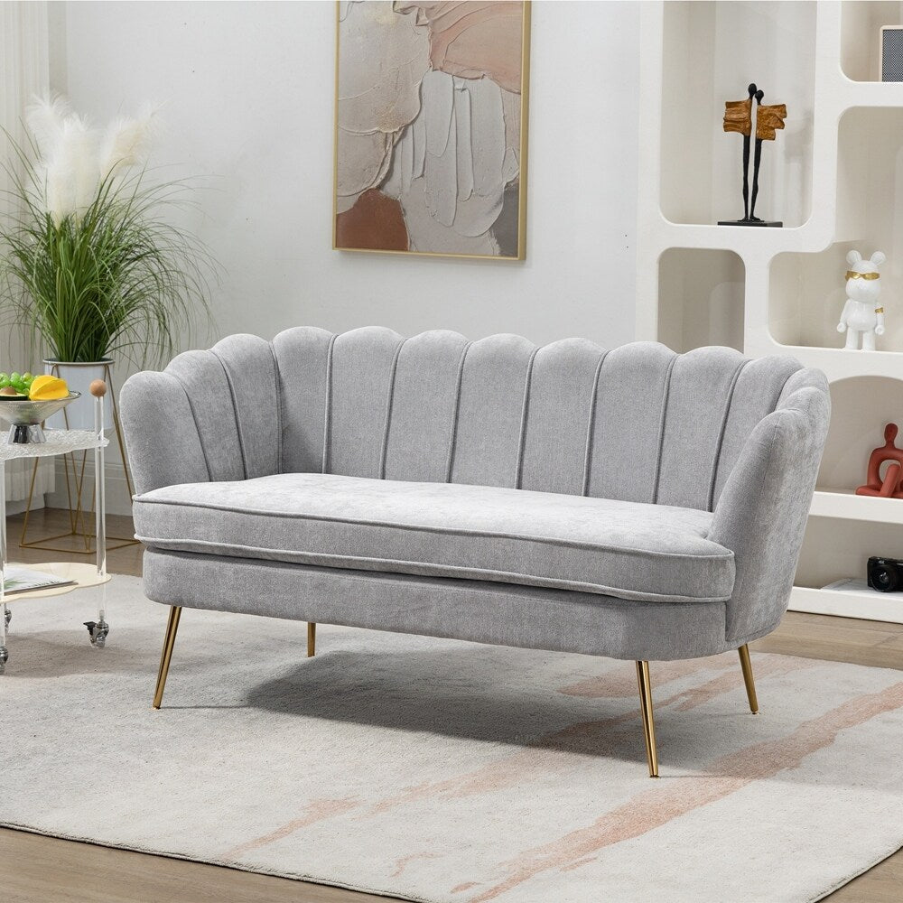 Petit canapé deux places Mini Room avec pieds en métal doré - 2 places